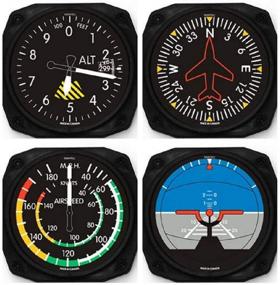 img 1 attached to Vintage Aircraft Instrument Drink Coasters Set