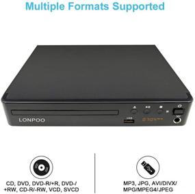 img 1 attached to 📀 LP-099 Multi Region Code Zone Free PAL/NTSC HD DVD Player CD Player with HDMI AV Output & Remote & USB 2.0 & MIC Input - Compact Design - Improved SEO