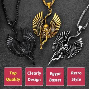 img 1 attached to 🐱 FaithHeart Ancient Egyptian Jewelry Bastet/Akhnaton Pharaoh King Pendant Necklace - Delicate Gift Packaging for Men and Women