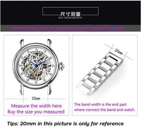 img 1 attached to 🌟 Double Women's Stainless Steel Curved Watchband Replacement Watches