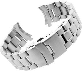 img 4 attached to 🌟 Double Women's Stainless Steel Curved Watchband Replacement Watches