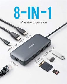 img 3 attached to Anker USB C Hub PowerExpand: 8-in-1 Adapter with Dual 4K HDMI, 100W Power Delivery, Ethernet, USB 3.0, SD Card Reader - for MacBook Pro, XPS and More
