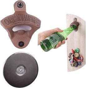 img 4 attached to 🍺 Beerust Rustic Vintage Cast Iron Wall Mounted Bottle Opener with Magnet Cap Catcher - Perfect Housewarming Gift for Men, Ideal Beer Accessory for Home Barware, Kitchen, and Man Cave