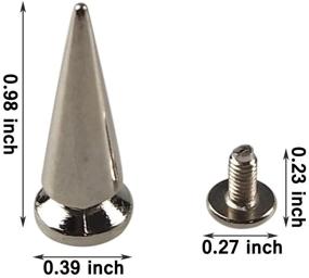 img 2 attached to 🌟 Edgy Style Enhancement: 50PCS Silvery Cone Spikes Metallic Screw Back Studs DIY Craft Cool Rivets Punk 10 X 25mm by CSPRING