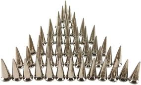 img 3 attached to 🌟 Edgy Style Enhancement: 50PCS Silvery Cone Spikes Metallic Screw Back Studs DIY Craft Cool Rivets Punk 10 X 25mm by CSPRING