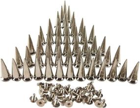 img 4 attached to 🌟 Edgy Style Enhancement: 50PCS Silvery Cone Spikes Metallic Screw Back Studs DIY Craft Cool Rivets Punk 10 X 25mm by CSPRING