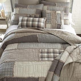 img 1 attached to 🛏️ Contemporary Patchwork Quilt - Smoky Cobblestone by Donna Sharp - Fits Full and Queen Size Beds - Machine Washable