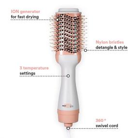 img 3 attached to 🔥 INH Insert Here Blowout Brush - Round Straightening Brush, Fast Drying Blow Dryer Brush with Adjustable Temperature Settings, Ceramic Titanium Professional Blowout Hot Tool