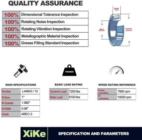 img 3 attached to 🚗 XiKe 1'' Axles Trailer Wheel Hub Bearings Kit - L44643/L44610, 12192TB Seal OD 1.980'' - Dust Cover, Cotter Pin - Rotary Quiet, High Speed, Durable"