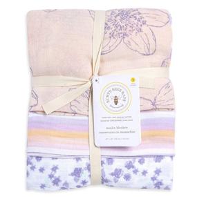 img 3 attached to 🍯 Burt's Bees Baby-HM25772: 3-Pack Swaddles, Muslin Cotton Baby Blankets in Blackberry Flower - Lightweight, Breathable, and Organic