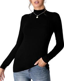 img 4 attached to UNTYHOTS Sleeves Turtleneck Pullover Lightweight