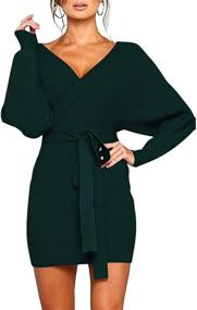 img 4 attached to Cutiefox Womens Shoulder Bodycon Sweater Women's Clothing in Dresses