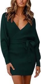 img 2 attached to Cutiefox Womens Shoulder Bodycon Sweater Women's Clothing in Dresses