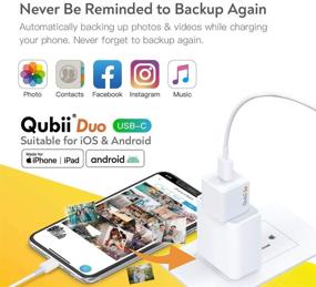 img 3 attached to Qubii Duo USB-C Photo Storage Device: Auto Backup for iPhone & Android Type-C. 128GB White.