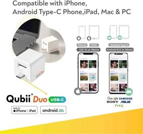 img 2 attached to Qubii Duo USB-C Photo Storage Device: Auto Backup for iPhone & Android Type-C. 128GB White.