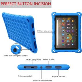 img 2 attached to 📱 2021 New HD 10 Tablet Case: Compatible with All-New HD 10 & HD 10 Plus Tablet (11th Gen, 2021 Release) – Kids Shock Proof Cover (Blue)