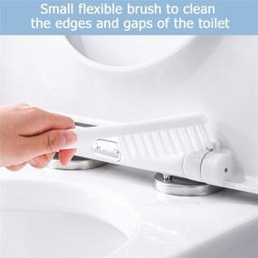 img 1 attached to 🚽 2-Pack White Silicone Toilet Brush and Holder Set for Bathroom, Flexible Brush Head with Silicone Bristles, Wall-Mounted Deep Cleaning Corner Toilet Bowl Brush with Non-Slip Long Handle