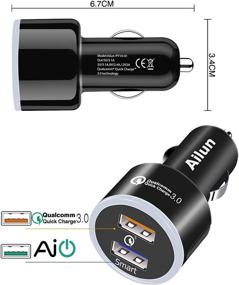 img 3 attached to Ailun Fast Car Charger Adapter 2Pack - Qualcomm Quick Charge 3.0 - Dual USB Port 35W - iPhone 12 /12Pro /12Mini/12Pro Max/11/11 Pro/11 Pro Max/X Xs XR Xs Max - Black