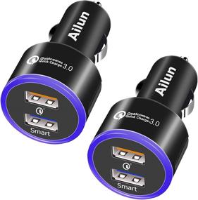 img 4 attached to Ailun Fast Car Charger Adapter 2Pack - Qualcomm Quick Charge 3.0 - Dual USB Port 35W - iPhone 12 /12Pro /12Mini/12Pro Max/11/11 Pro/11 Pro Max/X Xs XR Xs Max - Black