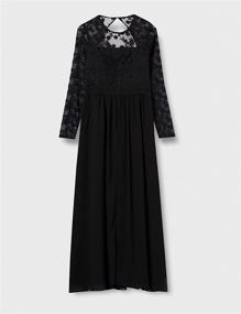 img 2 attached to 👗 Stunning Amazon Brand - Truth & Fable Women's Maxi Lace Embroidery A-line Dress: Elegant Style with Charming Details