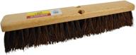 🌿 bristles outdoor push broom head, 18-inch – heavy duty hardwood block with stiff palmyra fibers for rough surfaces, brown logo