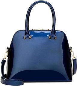 img 2 attached to 👜 Stylish Women's Patent Leather Top Handle Tote: Elegant Handbag for Evening Events, Church & More