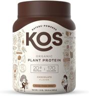 🍫 delicious vegan chocolate protein powder - kos organic plant based protein powder, keto friendly, gluten free, dairy free & soy free - 1.3 pounds, 15 servings logo