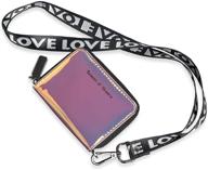 👛 holographic wallet credit detachable lanyard for women's handbags & wallets: stylish and convenient accessory logo