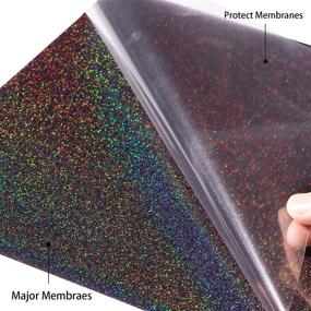 img 2 attached to 🌟 Get Creative with Eygoo's Black Glitter Iron on Vinyl – Transform your T-shirts with 10in x 5ft Sparkling Galaxy Black Vinyl Heat Transfer