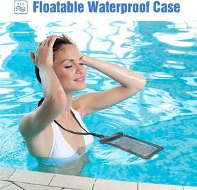 img 2 attached to 🏖️ ProCase Floating Waterproof Phone Pouch, 2-Pack Universal Float Underwater Dry Bag Case for iPhone 13 Pro Max, 12 Pro Max, 11, XS, XR, 8, 7 Plus, Galaxy, Pixel - Beach Swimming, Black (up to 7.0")