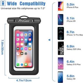 img 3 attached to 🏖️ ProCase Floating Waterproof Phone Pouch, 2-Pack Universal Float Underwater Dry Bag Case for iPhone 13 Pro Max, 12 Pro Max, 11, XS, XR, 8, 7 Plus, Galaxy, Pixel - Beach Swimming, Black (up to 7.0")