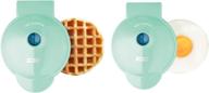 🧇 dash mini maker waffle maker + griddle: 2-pack aqua set logo