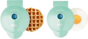img 4 attached to 🧇 Dash Mini Maker Waffle Maker + Griddle: 2-Pack Aqua Set