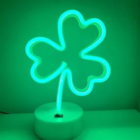 img 3 attached to 🍀 ENUOLI LED Neon Green Clover Night Light: USB & Battery Powered | Best Décor for Parties, Camping, Kids Room, Bedroom, Bar