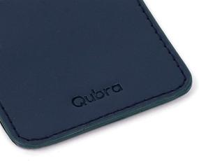 img 1 attached to 📱 Qubra Leather Phone Wallet Stick On: Secure Adhesive Card Holder for iPhone, Android & More (Navy)