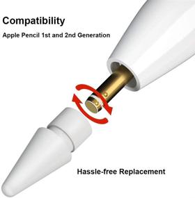 img 1 attached to Высокоскоростное магнитное замещение крышки iPencil для Apple Pencil 1-го поколения - совместимо с iPad Pro 12,9 10,5 9,7 - замена наконечника и крышки для маркера Apple Pencil от APETOO.