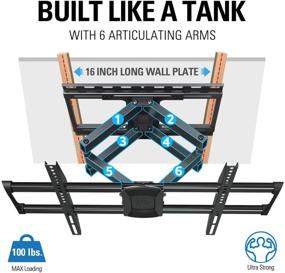 img 3 attached to 📺 Sliding TV Wall Mount by Mounting Dream for 42-70 Inch TVs | Easy Centering, Full Motion & Articulating Arm | VESA 600x400mm, 100 lbs | MD2618