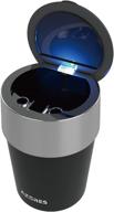 🚗 portable smokeless led light automotive ashtray with lid, detachable stainless steel - azores car ashtray logo