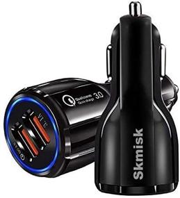 img 4 attached to 🚗 High-Speed Car USB Dual-Port Charger for Cell Phone, iPhone SE 5, 6, 7, 11, Samsung & Android Devices - Black