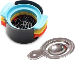 img 4 attached to 🥚 Stainless Steel Egg Slicer with 3 Slicing Styles, Fruit Sorter, and Egg Separator - Pack of 2