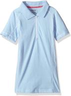 👕 cherokee workwear girls' uniform jersey polo: stylish zip plaquet for added convenience logo