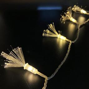 img 3 attached to Festive Illumination: Battery Powered 33FT 80 LED Fiber Optic Fairy String Lights - Ideal for Weddings, Christmas Trees, Gardens, Patios, and Party Decorations in Warm White