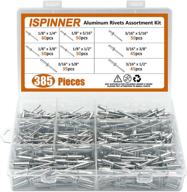 🔩 ultimate aluminum rivets assortment: explore ispinner's 385pcs package logo