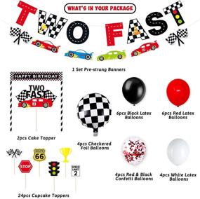 img 1 attached to 🏎️ Speed into Fun with Race Car Two Fast Party Decorations for a Racing-Themed 2nd Birthday Bash!