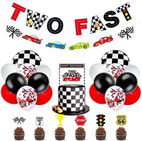 img 4 attached to 🏎️ Speed into Fun with Race Car Two Fast Party Decorations for a Racing-Themed 2nd Birthday Bash!