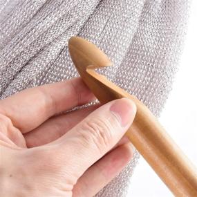 img 3 attached to 🧶 15-Piece Handcrafted Wooden Bamboo Crochet Hooks Set: Knitting Needles for Yarn Craft (3-25mm Diameters)
