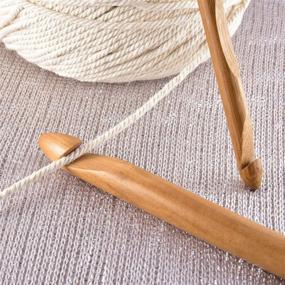 img 2 attached to 🧶 15-Piece Handcrafted Wooden Bamboo Crochet Hooks Set: Knitting Needles for Yarn Craft (3-25mm Diameters)