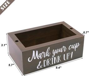 img 2 attached to 🍻 Zingoetrie Double Solo Cup Holder - Wood Party Cup Organizer Storage, Dispenser & Marking for Bathroom, Kitchen, Bar Counters - Rustic Farmhouse Home Party Décor