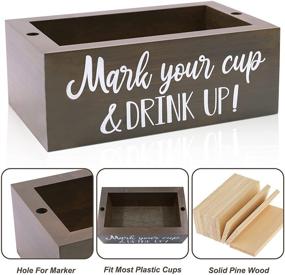 img 3 attached to 🍻 Zingoetrie Double Solo Cup Holder - Wood Party Cup Organizer Storage, Dispenser & Marking for Bathroom, Kitchen, Bar Counters - Rustic Farmhouse Home Party Décor