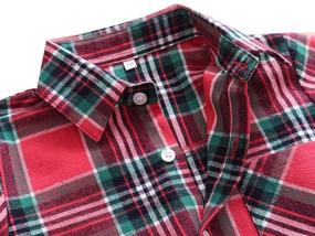 img 2 attached to 👕 Premium Flannel Cotton Boys' Button Sleeve Blouse: Stylish Tops, Tees & Shirts